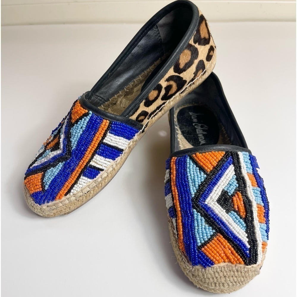 Sam Edelman Lida Espadrille Beaded Flats Women’s Size 6.5